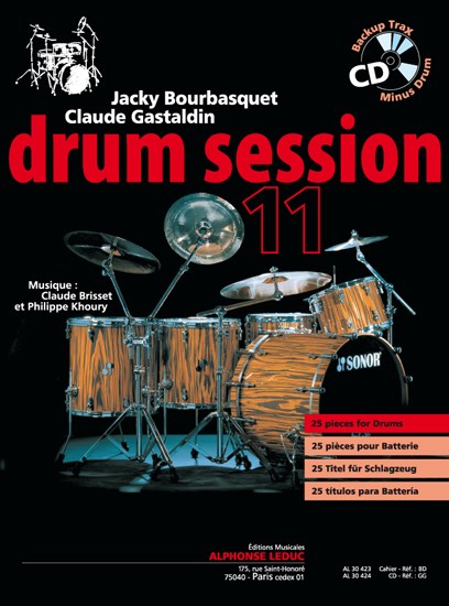 Bourbasquet: Drum session 11 25 pièces pour batterie (livre + cd) - le livre