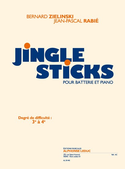 Rabie: Jingle stiks (cycle 1 : degré 3 à 4) pour batterie et piano
