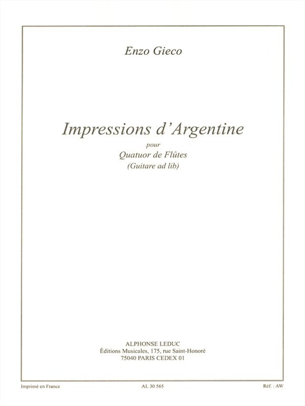 Enzo Gieco: Impressions of Argentina, for Flute Quartet and Guitar