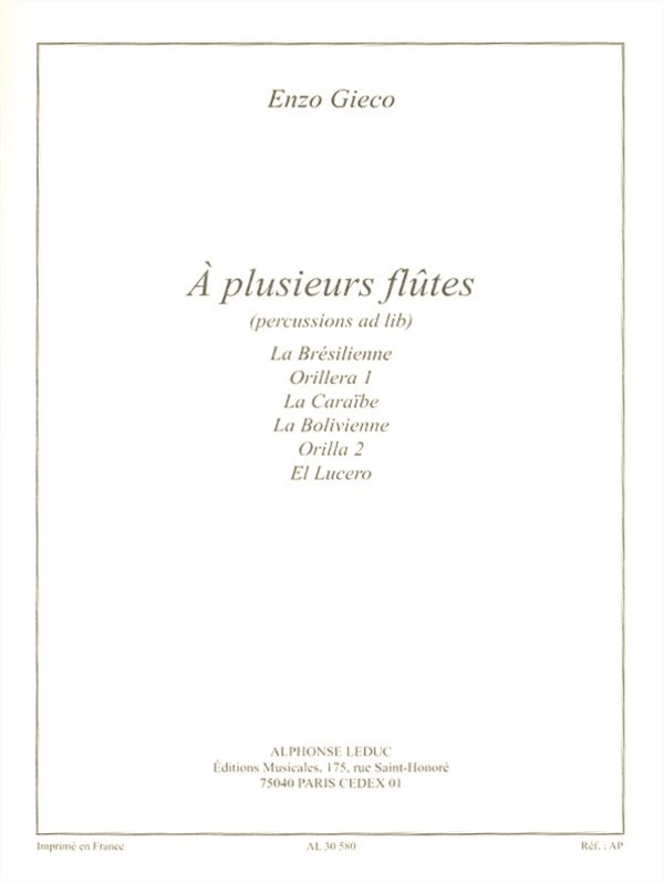 Gieco Enzo A Plusieurs 4 Flutes Perc Ad Lib Score/Parts
