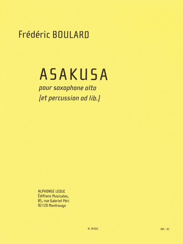 Boulard Frederic Asakusa Alto Saxophone Book