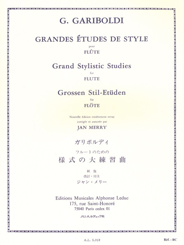 Giuseppe Gariboldi: Grandes Etudes de Style Op.134 (Flute solo)
