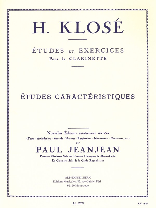 Hyacinthe E. Klosé: Etudes caractéristiques (Clarinet solo)