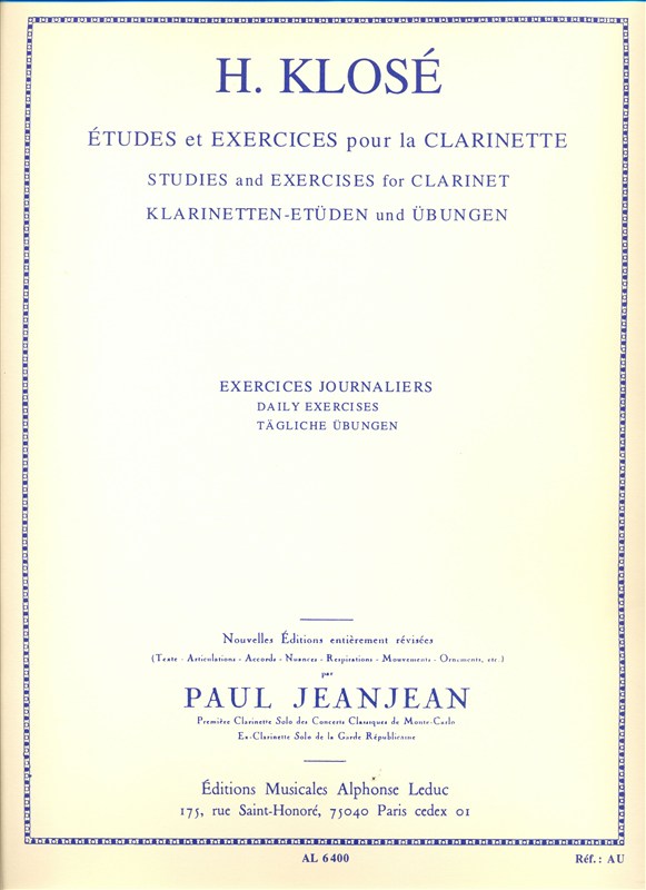 Exercice journaliers pour clarinette