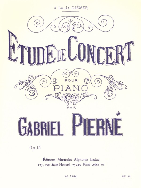 Gabriel Pierné: Etude de Concert Op.13 (Piano solo)
