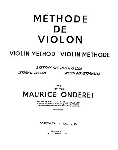 Maurice Onderet: Violin Method Book 2a