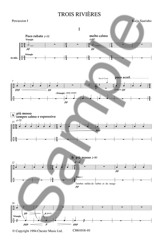Kaija Saariaho: Trois Rivieres (Parts)