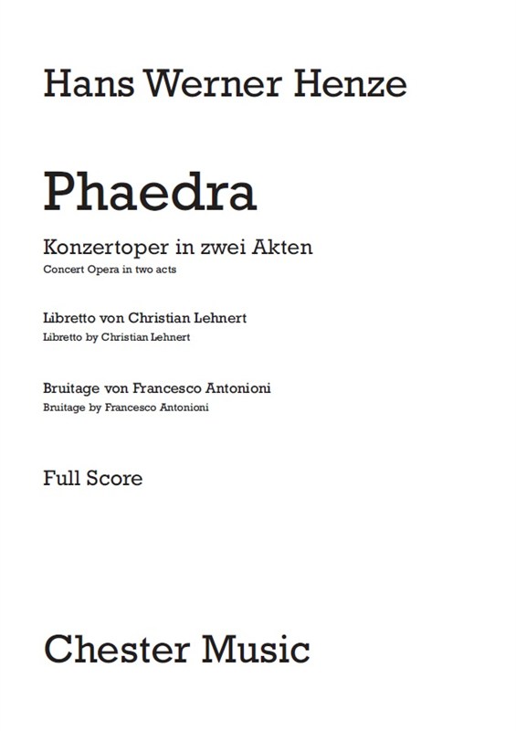 Hans Werner Henze: Phaedra (Full Score)