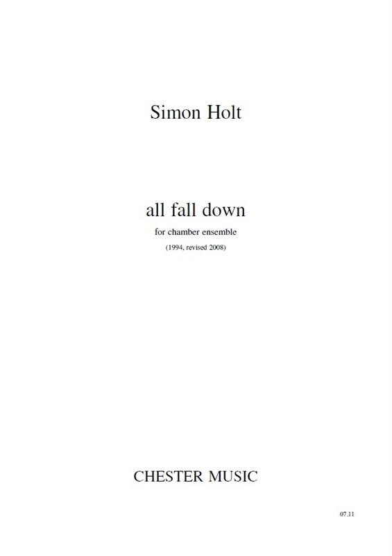 Simon Holt: All Fall Down (Study Score)