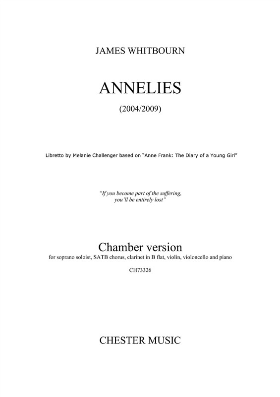 James Whitbourn: Annelies (Chamber Version) - Full Score