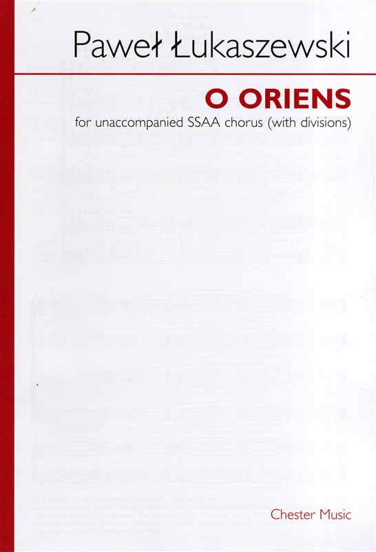 Pawe? ?ukaszewski: O Oriens (SSAA)