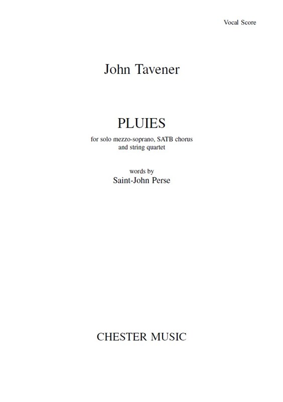 John Tavener: Pluies (Vocal Score)