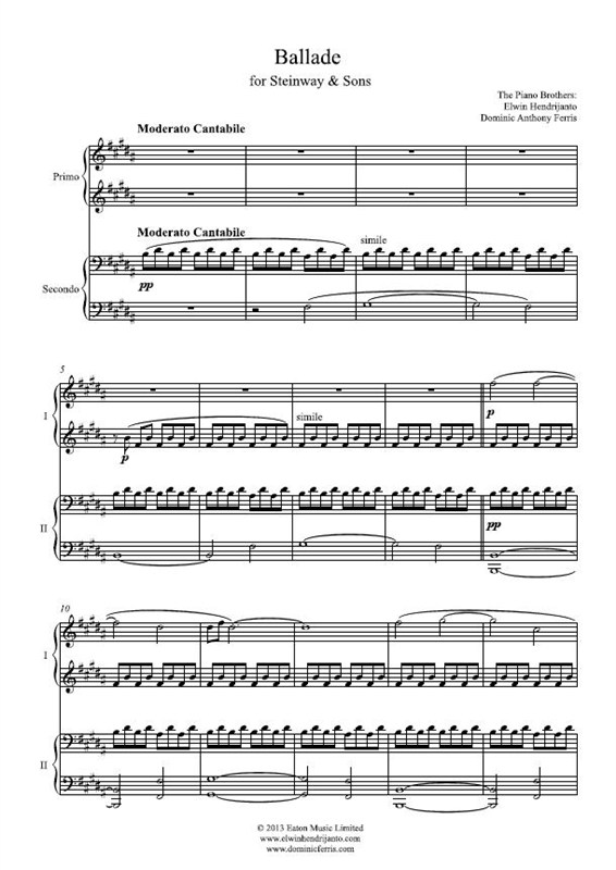 Dominic Ferris & Elwin Hendrijanto: Ballade - For Steinway & Sons