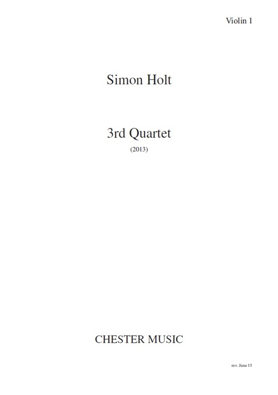 Simon Holt: 3rd Quartet (Parts)