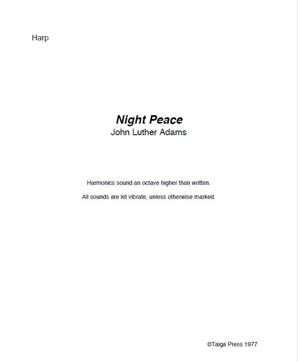 John Luther Adams: Night Peace