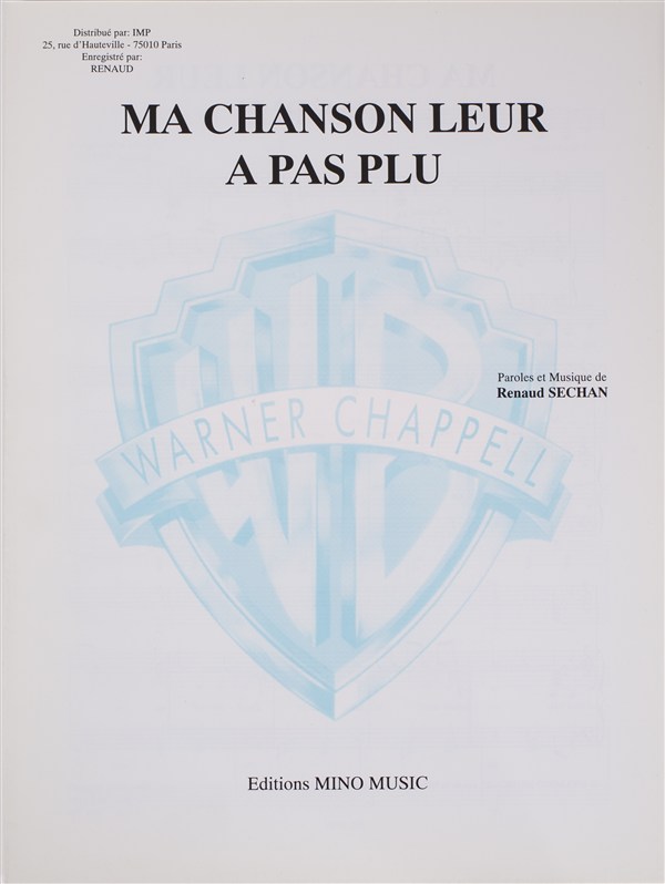 Renaud Sechan: Ma Chanson Leur A Pas Plu