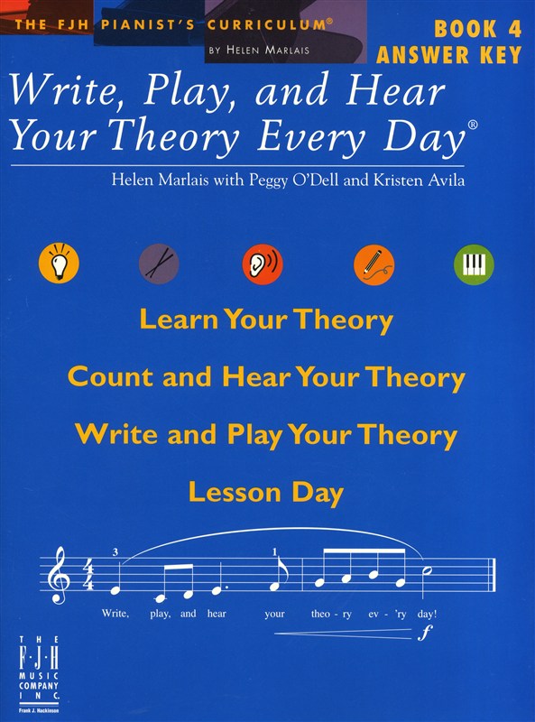 Helen Marlais: Write, Play, And Hear Your Theory Every Day - Book 4 (Answer Key)