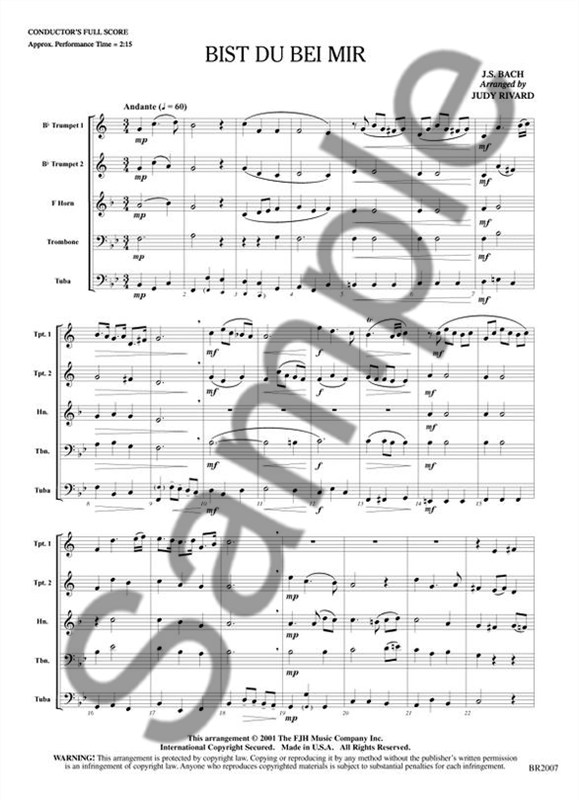 J.S. Bach: Bist Du Bei Mir (Brass Quintet)