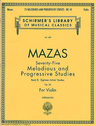 Jacques F. Mazas: 75 Melodious And Progressive Studies Op.36 Book 3 (Artist's Studies)
