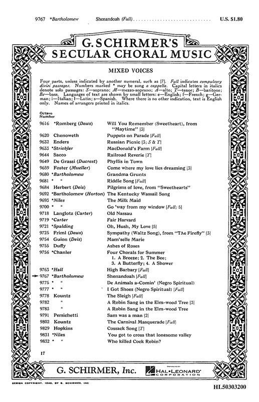 Shenandoah (SATB)