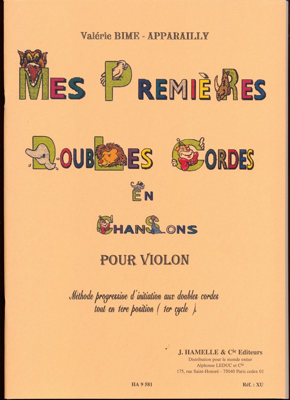 Mes premières doubles cordes en chansons pour violon