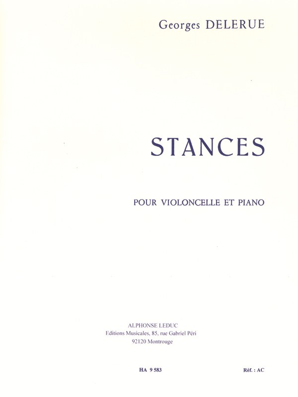 Georges Delerue: Stances (Cello & Piano)