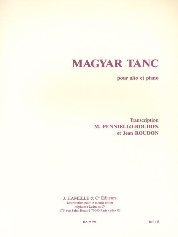 Piotr Ilich Tchaikovsky: Magyar tanc (Viola & Piano)
