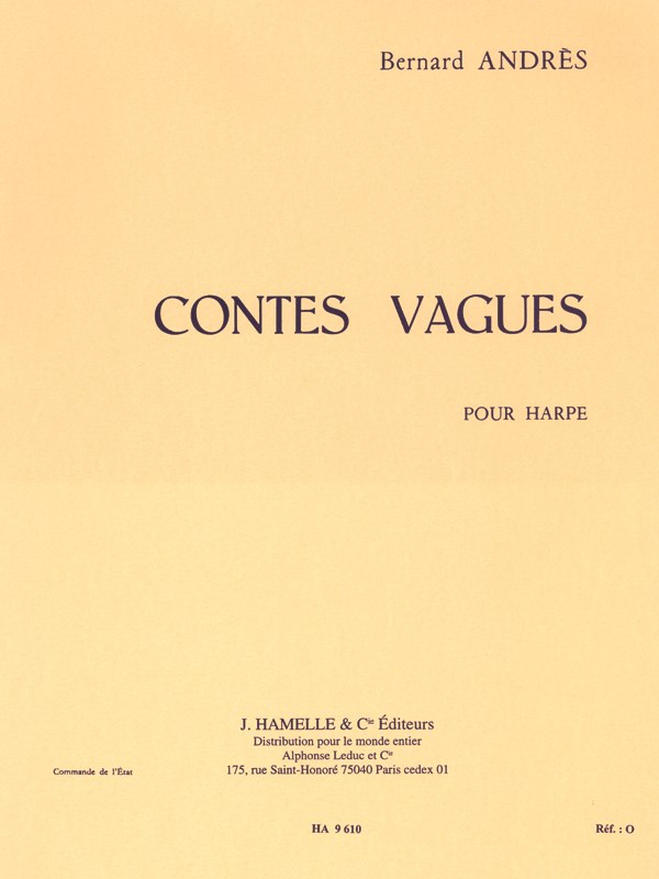 Bernard Andrès: Contes vagues (Harp solo)