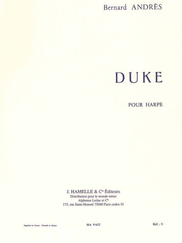 Bernard Andrès: Duke (Harp solo)
