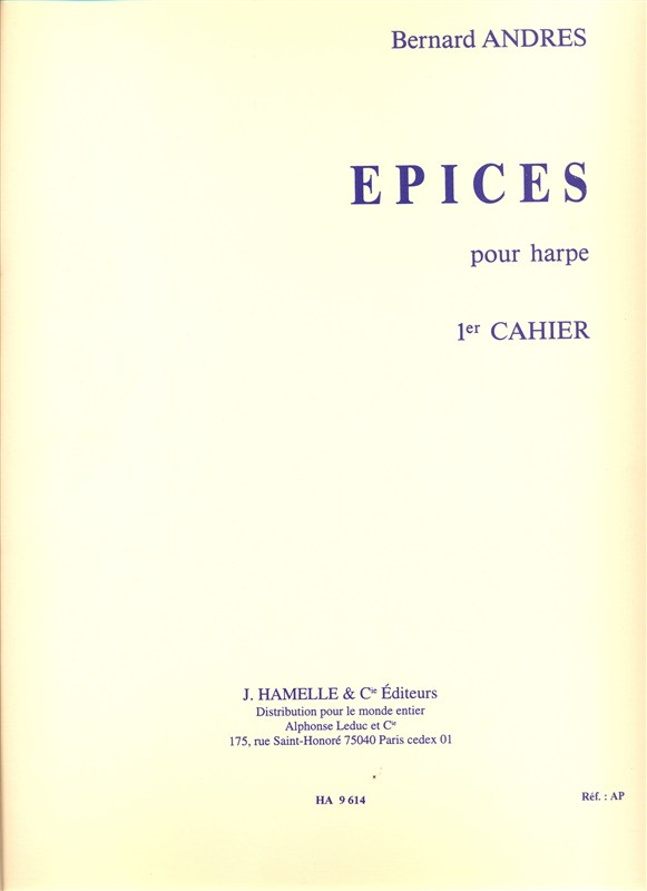 Epices pour harpe (1er cahier)