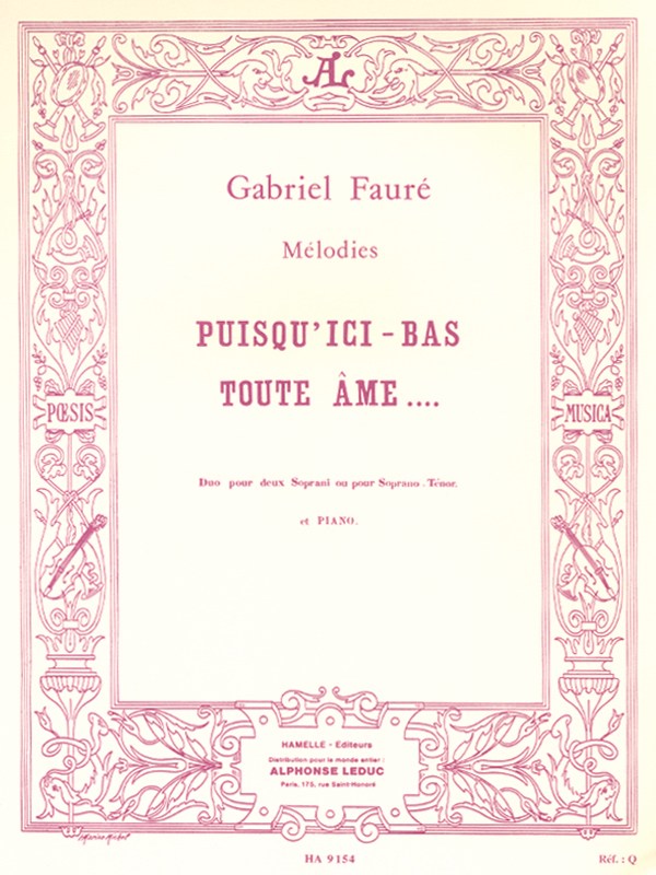 Puisqici Bas Toute Ame Duet 2 Sop Or Sop Ten/Pno