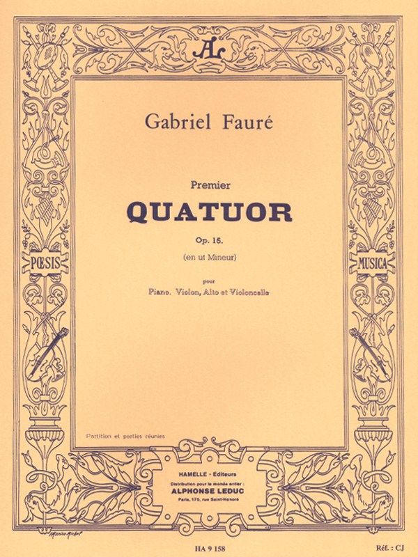 Quartet No 1 Op 15 C Min Pno Vln Vla Vc Sc/Parts