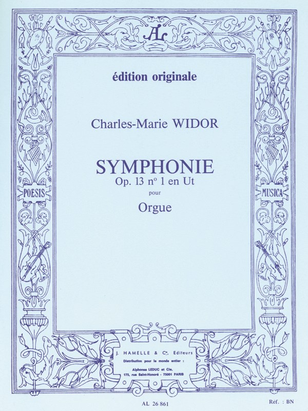 Widor Symphonie No1 Op13 Organ Book