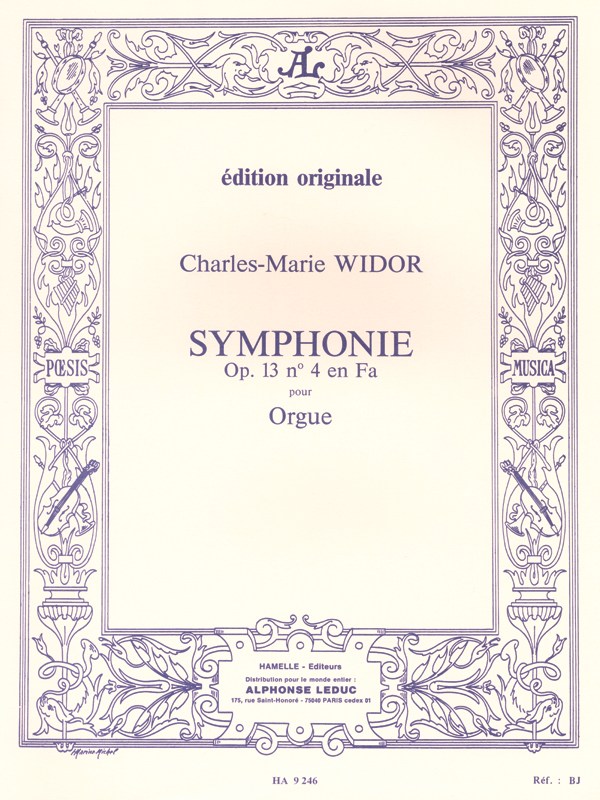 Widor Symphonie No4 Op13 Organ Book