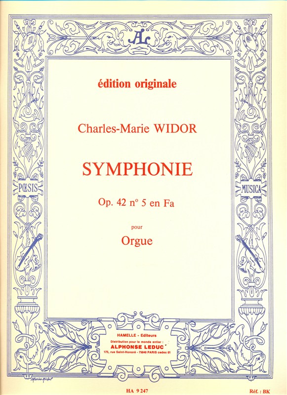 Symphone op 42 no 5 en FA pour orgue
