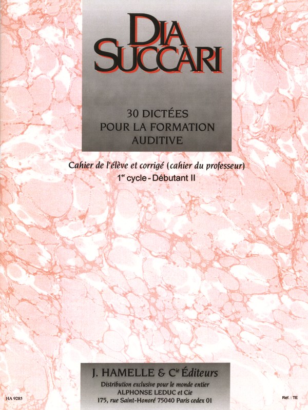 Succari 30 Dictees Pour La Formation Auditive Eleve Prof 1 Debt 2 Bk