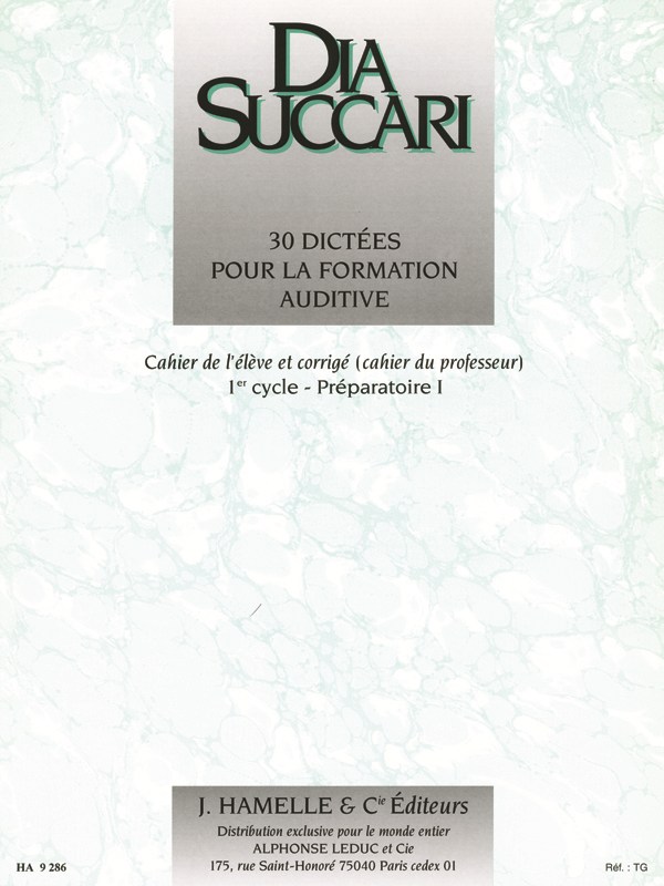 Succari 30 Dictees Pour La Formation Auditive Eleve Prof 1 Prep 1 Book