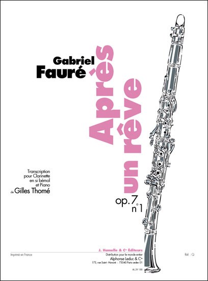 Gabriel Fauré: Après un Rêve Op.7, No.1 (Clarinet & Piano)