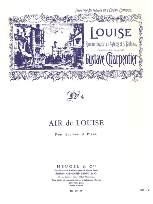 Gustave Charpentier: Air de 'Louise' No.4: Air de Louise (sop) (Voice & Piano)
