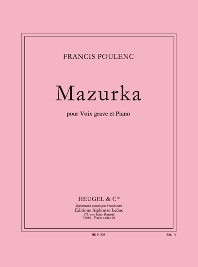 Francis Poulenc: Mazurka (Voice And Piano)