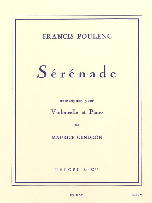 Francis Poulenc: Serenade (Cello/Piano)