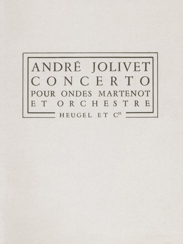 Jolivet Concerto Ondes Martenot Ph163 Orchestra Score