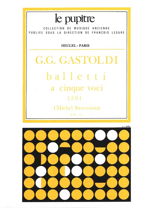 Gastoldi: Balletti à cinque voci 2 sopr/haute-contre/tenor/basse/partition (lp10)