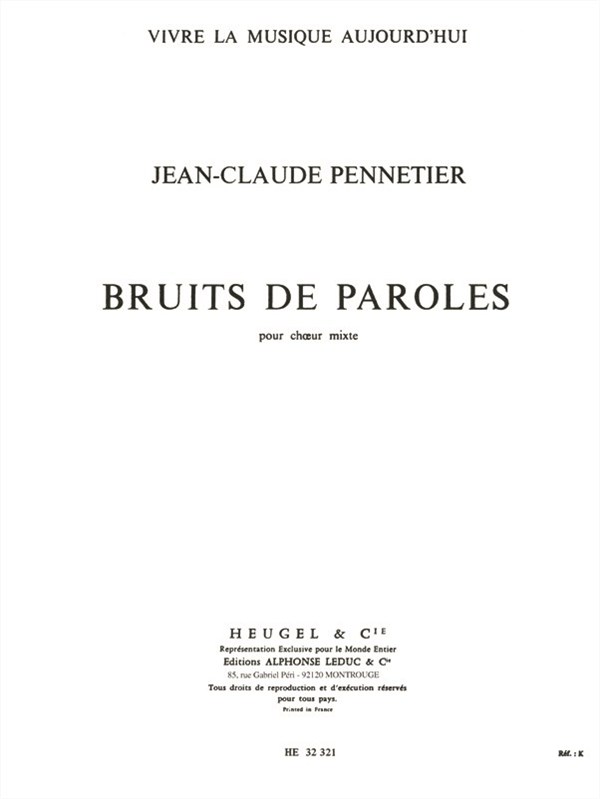 Jean-Claude Pennetier: Word Sounds, for Mixed Choir