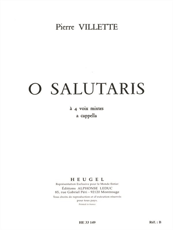 Pierre Villette: O Salutaris (SATB)