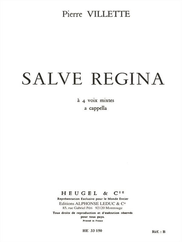 Pierre Villette: Salve Regina Op. 5 (SATB)