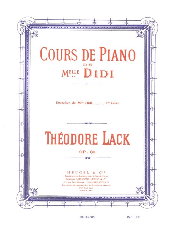 Lack Cours De Piano De Mlle Didi Exercices Volume 1 Piano Book