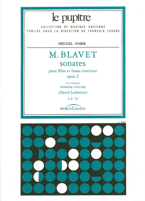 Blavet: Sonates pour flutes et continuo op 2 en deux volumes volume 1(lp 79)