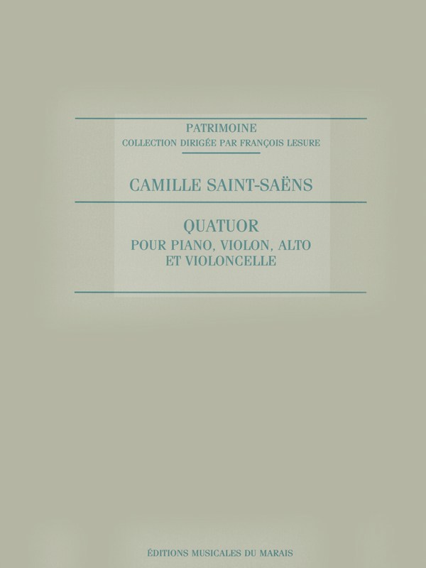 Saint Saens Teller Quatuor Piano Violin Viola & Cello Score/Parts