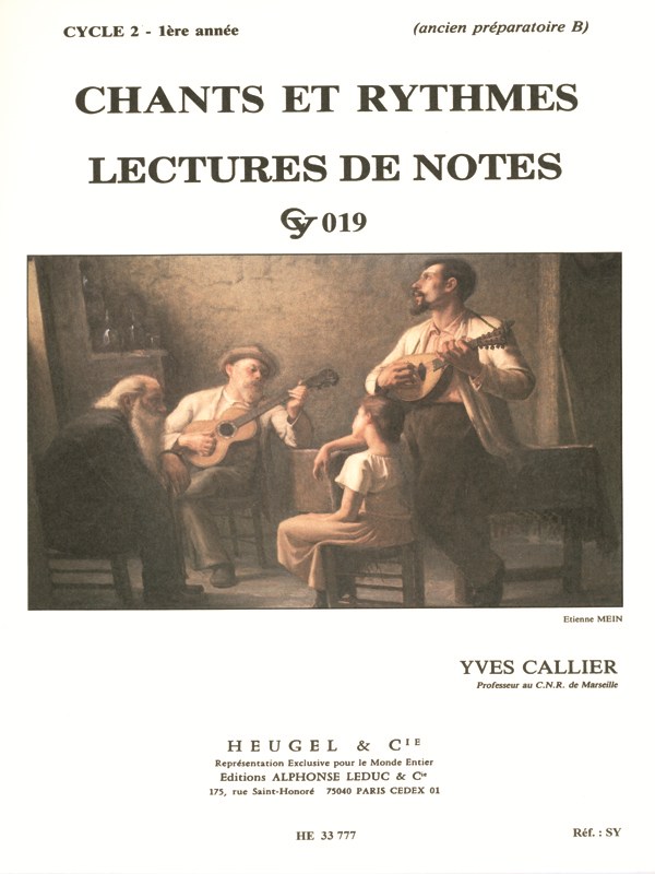 Callier Chants Et Rythmes Cycle 2 1ere Annee Cy019 Book